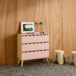 sweeek Wood-effect children's chest of 3 drawers in Pink - thumbnail 6