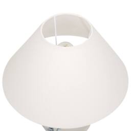 Wyld and Coco 55cm Bedside Lamp Hand Painted White and Blue Porcelain Base Linen - thumbnail 4