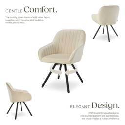 tectake Armchair Snug Set Of 6 - Cream - Size: 6 Pack - thumbnail 3