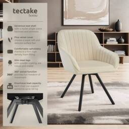 tectake Armchair Snug Set Of 6 - Cream - Size: 6 Pack - thumbnail 2