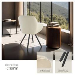 tectake Armchair Snug Set Of 6 - Cream - Size: 6 Pack - thumbnail 4