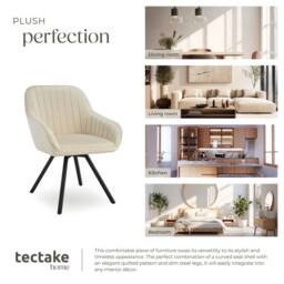 tectake Armchair Snug Set Of 6 - Cream - Size: 6 Pack - thumbnail 7