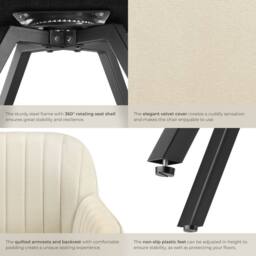 tectake Armchair Snug Set Of 6 - Cream - Size: 6 Pack - thumbnail 5