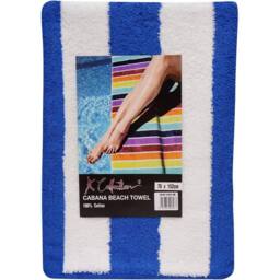 K Collection Striped Beach Towel Pack of 2 in Blue - thumbnail 2