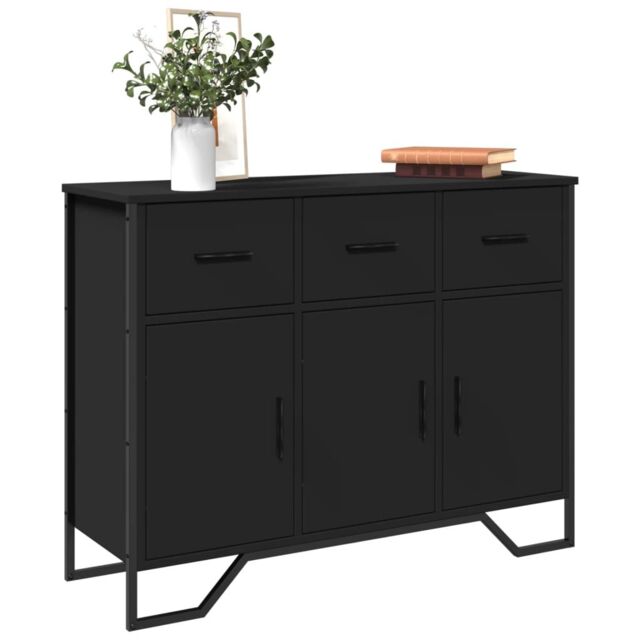 Berkfield Home Sideboard Black 97x32.5x74.5 cm Engineered Wood - image 1