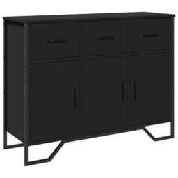 Berkfield Home Sideboard Black 97x32.5x74.5 cm Engineered Wood - thumbnail 2