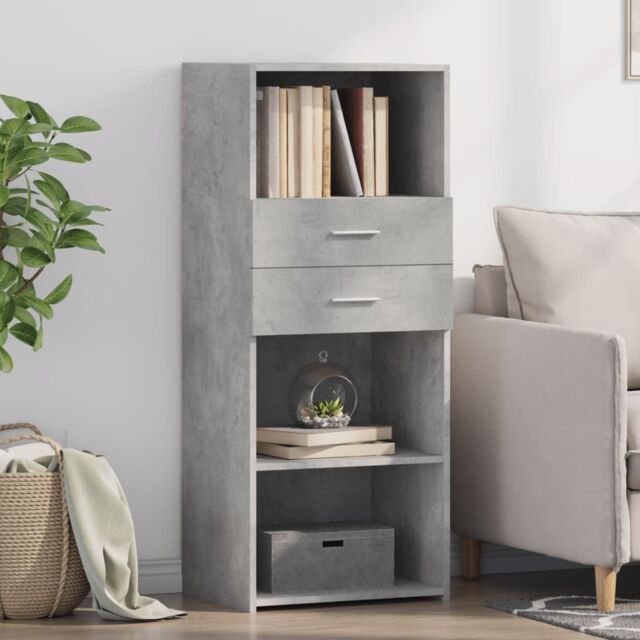 Berkfield Home Highboard Concrete Grey 50x42.5x124 cm Engineered Wood - image 1