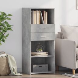 Berkfield Home Highboard Concrete Grey 50x42.5x124 cm Engineered Wood - thumbnail 1
