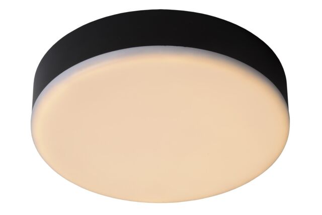 Lucide 'CERES' Dimmable Stylish Mountable Bathroom LED Flush Ceiling Light in Black - image 1
