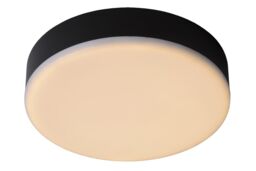 Lucide 'CERES' Dimmable Stylish Mountable Bathroom LED Flush Ceiling Light in Black - thumbnail 1