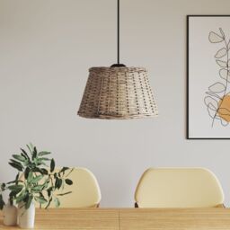 Berkfield Home Ceiling Lamp Shade Brown √ò50x30 cm Wicker - Size: 50x30 cm - thumbnail 1