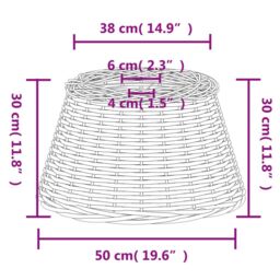 Berkfield Home Ceiling Lamp Shade Brown √ò50x30 cm Wicker - Size: 50x30 cm - thumbnail 6