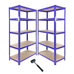 Monstershop Monster Racking T-Rax Corner Shelving Unit & 2 x 90cm Garage Storage in Blue - Size: 2 x 90 cm - thumbnail 2