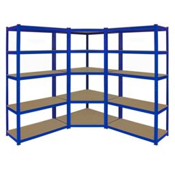 Monstershop Monster Racking T-Rax Corner Shelving Unit & 2 x 90cm Garage Storage in Blue - Size: 2 x 90 cm - thumbnail 1