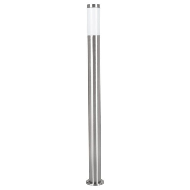 Loops IP44 Outdoor Bollard Light Stainless Steel 12W E27 1100mm Driveway Lamp Post in Metallics - image 1