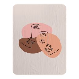 Benjamin Tate Design modern contemporary minimalist woman portrait Designer Blanket in Natural - Size: 120 cm x 150 cm - thumbnail 1