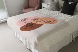 Benjamin Tate Design modern contemporary minimalist woman portrait Designer Blanket in Natural - Size: 120 cm x 150 cm - thumbnail 4