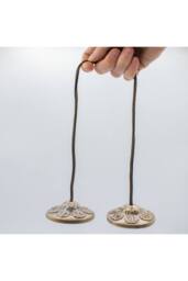 KDMD Seven Chakra Brass Tingsha Bells with Leather Cord 7cm in Bronze - thumbnail 6