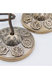 KDMD Seven Chakra Brass Tingsha Bells with Leather Cord 7cm in Bronze - thumbnail 1