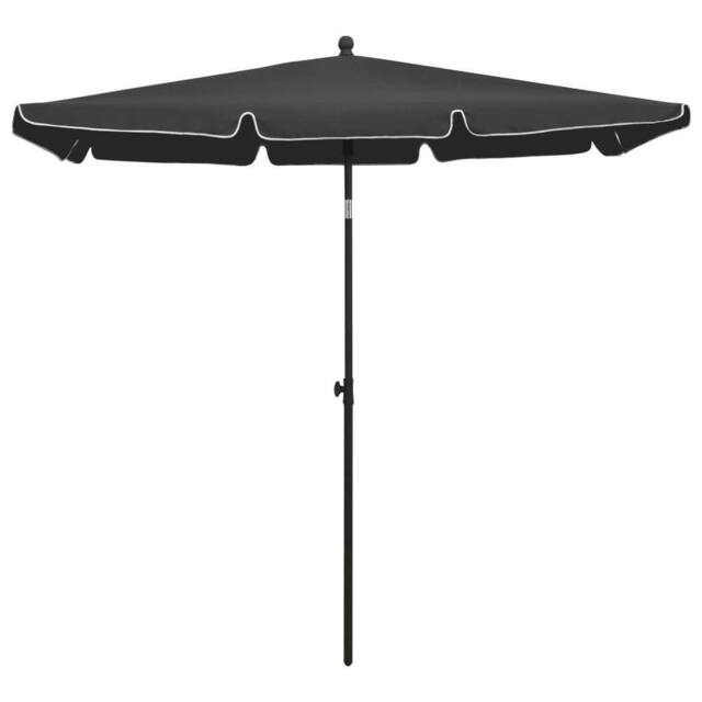 Berkfield Home Garden Parasol with Pole 210x140 cm Anthracite in Black - image 1
