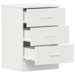 Berkfield Home Bedside Cabinet White 38x35x56 cm Engineered Wood - Size: 38 x 35 x 56 cm - thumbnail 5