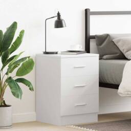 Berkfield Home Bedside Cabinet White 38x35x56 cm Engineered Wood - Size: 38 x 35 x 56 cm - thumbnail 2