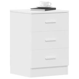 Berkfield Home Bedside Cabinet White 38x35x56 cm Engineered Wood - Size: 38 x 35 x 56 cm - thumbnail 4