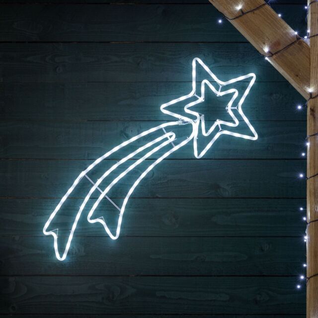 Christow Shooting Star Christmas Light Xmas Decoration Flashing LED Indoor Outdoor L107cm in White - image 1