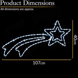Christow Shooting Star Christmas Light Xmas Decoration Flashing LED Indoor Outdoor L107cm in White - thumbnail 6