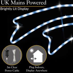 Christow Shooting Star Christmas Light Xmas Decoration Flashing LED Indoor Outdoor L107cm in White - thumbnail 4