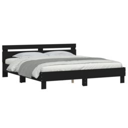 Berkfield Home Bed Frame with LED without Mattress Black 200x200 cm - thumbnail 5