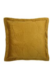 Paoletti Palmeria Quilted Velvet Cushion in Gold - Size: 60 cm x 60 cm - thumbnail 1