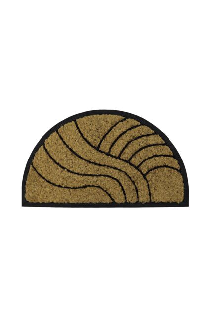 JVL Comfort Halfmoon Coir Tuffscrape 40x70cm Waves in Natural - Size: 40 cm x 70 cm - image 1