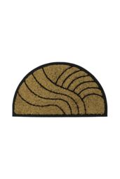 JVL Comfort Halfmoon Coir Tuffscrape 40x70cm Waves in Natural - Size: 40 cm x 70 cm - thumbnail 1