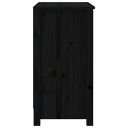 Berkfield Home Beautiful Book Cabinet Black 80x35x68 cm Solid Wood Pine - Size: 80 x 35 x 68 cm - thumbnail 6