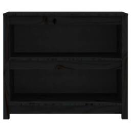 Berkfield Home Beautiful Book Cabinet Black 80x35x68 cm Solid Wood Pine - Size: 80 x 35 x 68 cm - thumbnail 5