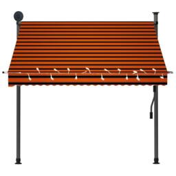 Berkfield Home Manual Retractable Awning with LED 200 cm Orange & Brown - thumbnail 4