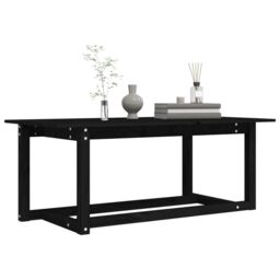 Berkfield Home Coffee Table Black 110x55x45 cm Solid Wood Pine - Size: 110 x 55 x 45 cm - thumbnail 6