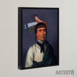 "Artery8 Henry Inman Chippewa Chief No Tin Portrait Framed Canvas Wall Art Print - Size: W12"" x H16""" - thumbnail 2