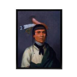 "Artery8 Henry Inman Chippewa Chief No Tin Portrait Framed Canvas Wall Art Print - Size: W12"" x H16""" - thumbnail 1