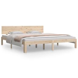 Berkfield Home Bed Frame Solid Wood 180x200 cm Super King Size in Brown - thumbnail 2