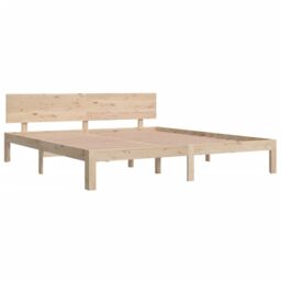 Berkfield Home Bed Frame Solid Wood 180x200 cm Super King Size in Brown - thumbnail 3