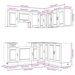 Berkfield Home 11 Piece Kitchen Cabinet Set Porto Black Engineered Wood - thumbnail 8