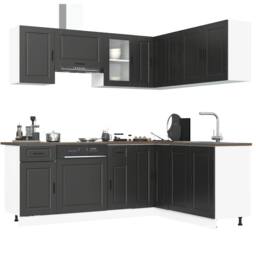 Berkfield Home 11 Piece Kitchen Cabinet Set Porto Black Engineered Wood - thumbnail 2