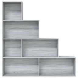 Berkfield Home Book Cabinet Grey Sonoma 155x24x160 cm - Size: 155 x 24 x 160 cm - thumbnail 3