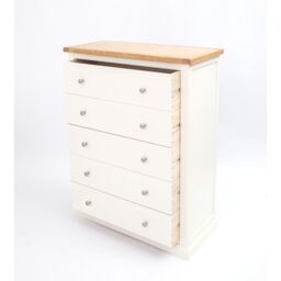 Cabinet Bits Castelli 5 Drawer Chest of Drawers Chrome Knob in Off-White - thumbnail 4