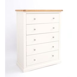 Cabinet Bits Castelli 5 Drawer Chest of Drawers Chrome Knob in Off-White - thumbnail 2