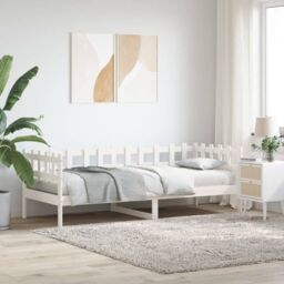 Berkfield Home Day Bed White 90x190 cm Solid Wood Pine - thumbnail 1