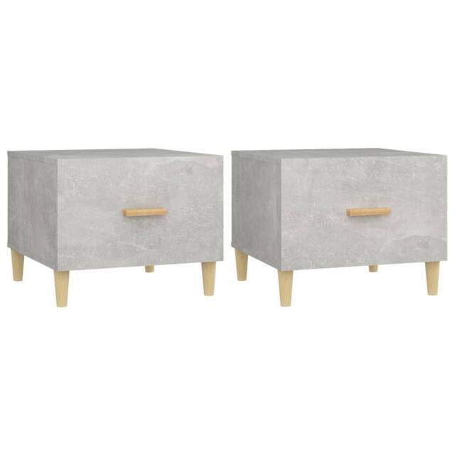 Berkfield Home Coffee Tables 2 pcs Concrete Grey 50x50x40 cm Engineered Wood - Size: 50 x 50 x 40 cm - image 1