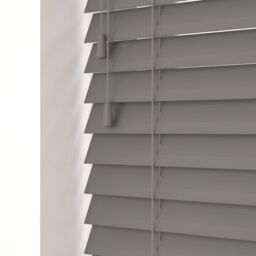 Blinds Outlet Faux Wood String Venetian Blind in Dark Grey - Size: 45 cm width x 120 cm drop